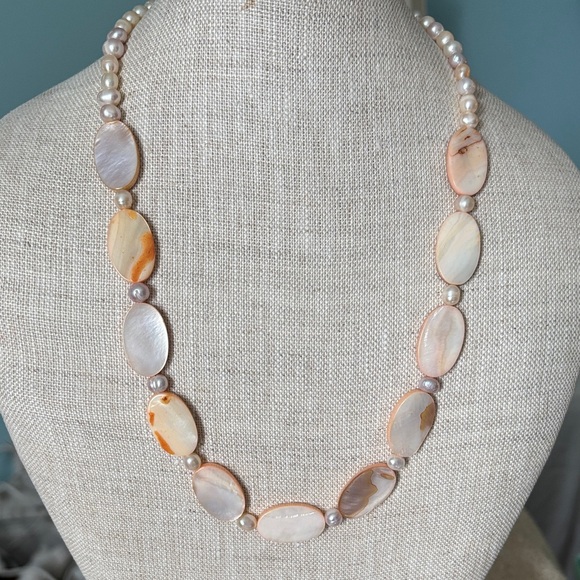 Handcrafted Combo MOP & Genuine Fresh Water Pearls - Picture 1 of 9